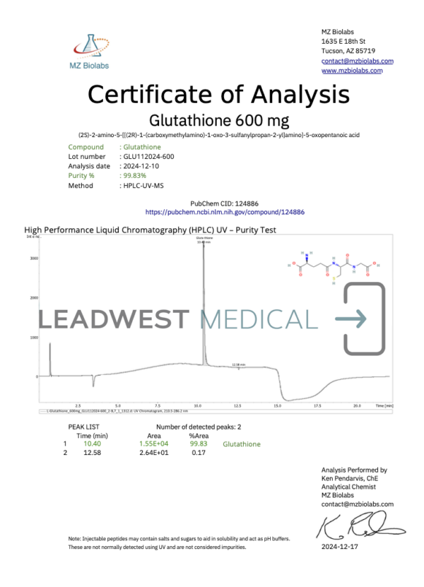 L-Glutathione – 600mg - Image 3