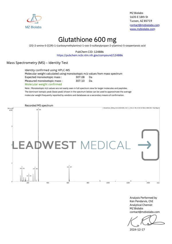 L-Glutathione – 600mg - Image 4